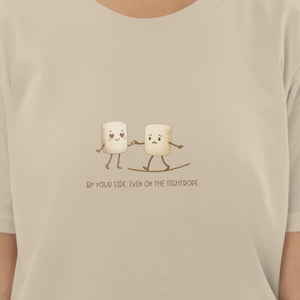 By your side even on the tightrope organic cotton t-shirt