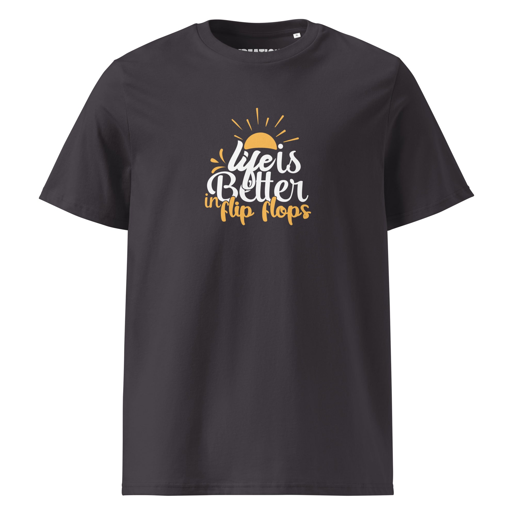 Life is better with flip flops organic cotton t-shirt