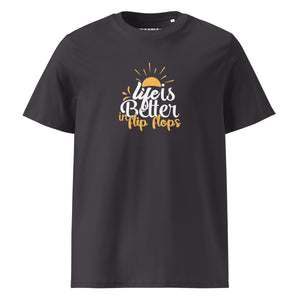 Life is better with flip flops organic cotton t-shirt