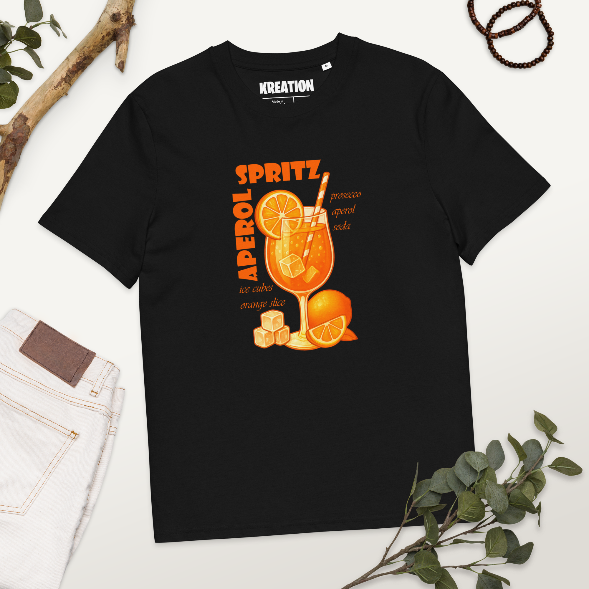Aperol Spritz cocktail organic cotton t-shirt