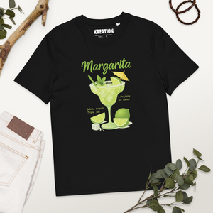 Margarita cocktail black organic cotton t-shirt