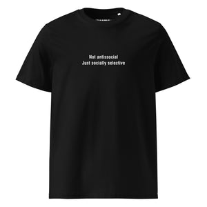 Socially selective organic cotton t-shirt