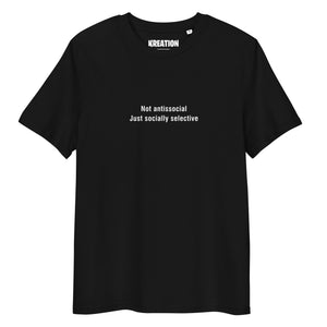 Socially selective organic cotton t-shirt
