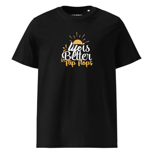 Life is better with flip flops organic cotton t-shirt