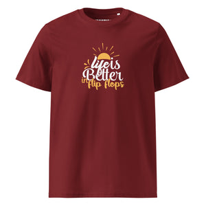 Life is better with flip flops organic cotton t-shirt