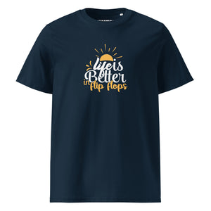 Life is better with flip flops organic cotton t-shirt
