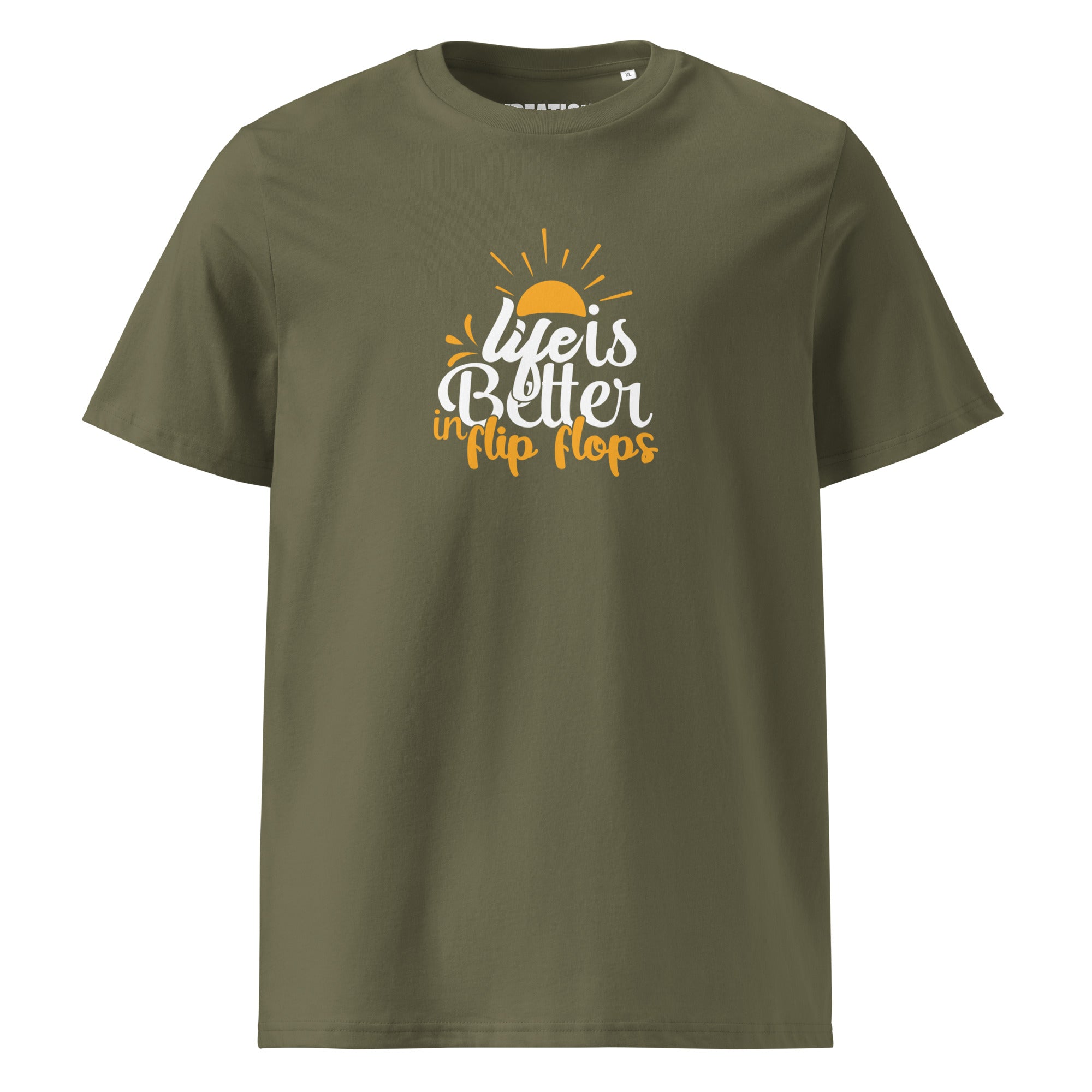 Life is better with flip flops organic cotton t-shirt