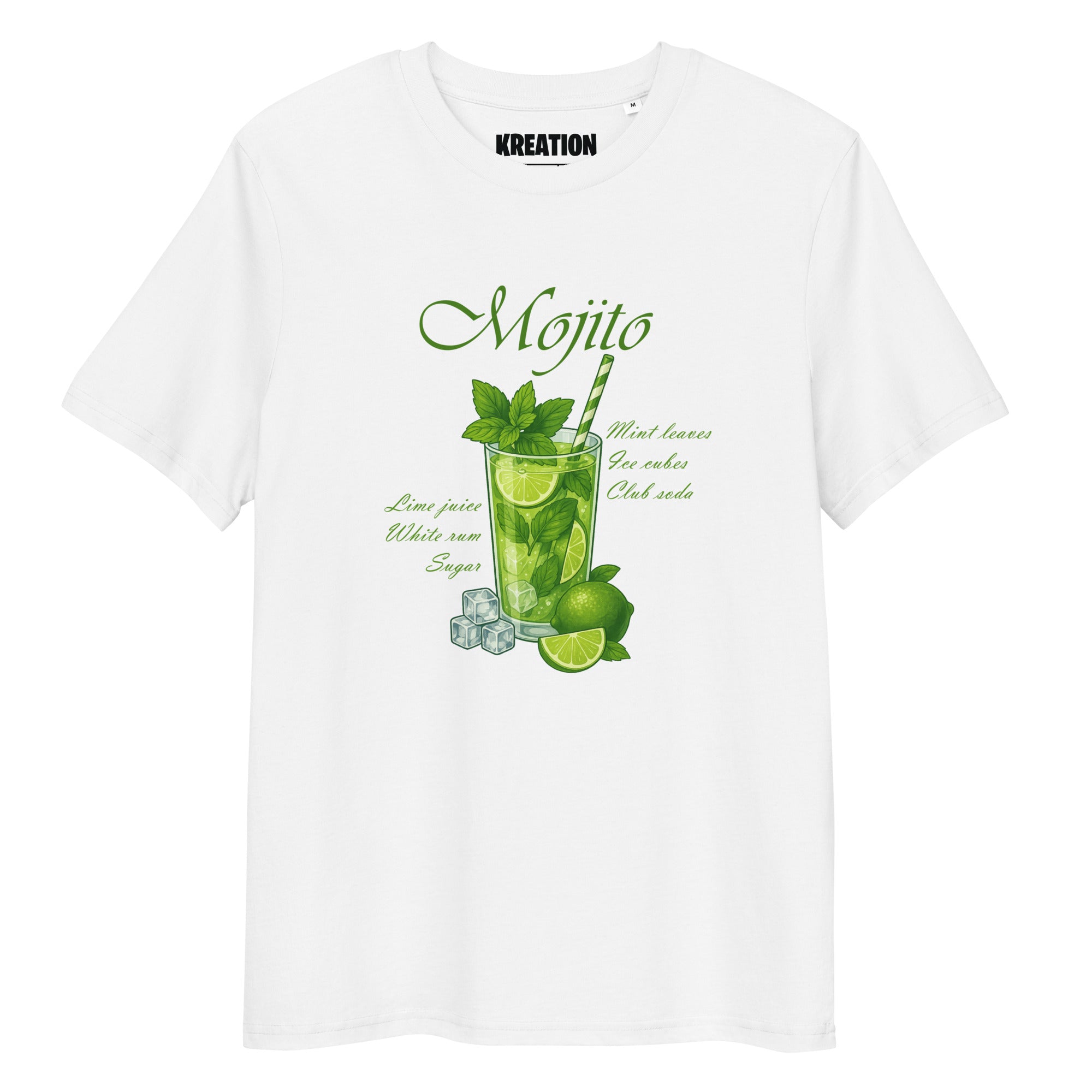 Mojito Cocktail white organic cotton t-shirt